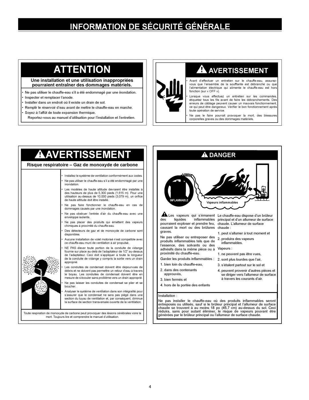 Enviro 6G50 76N instruction manual  Avertissement 